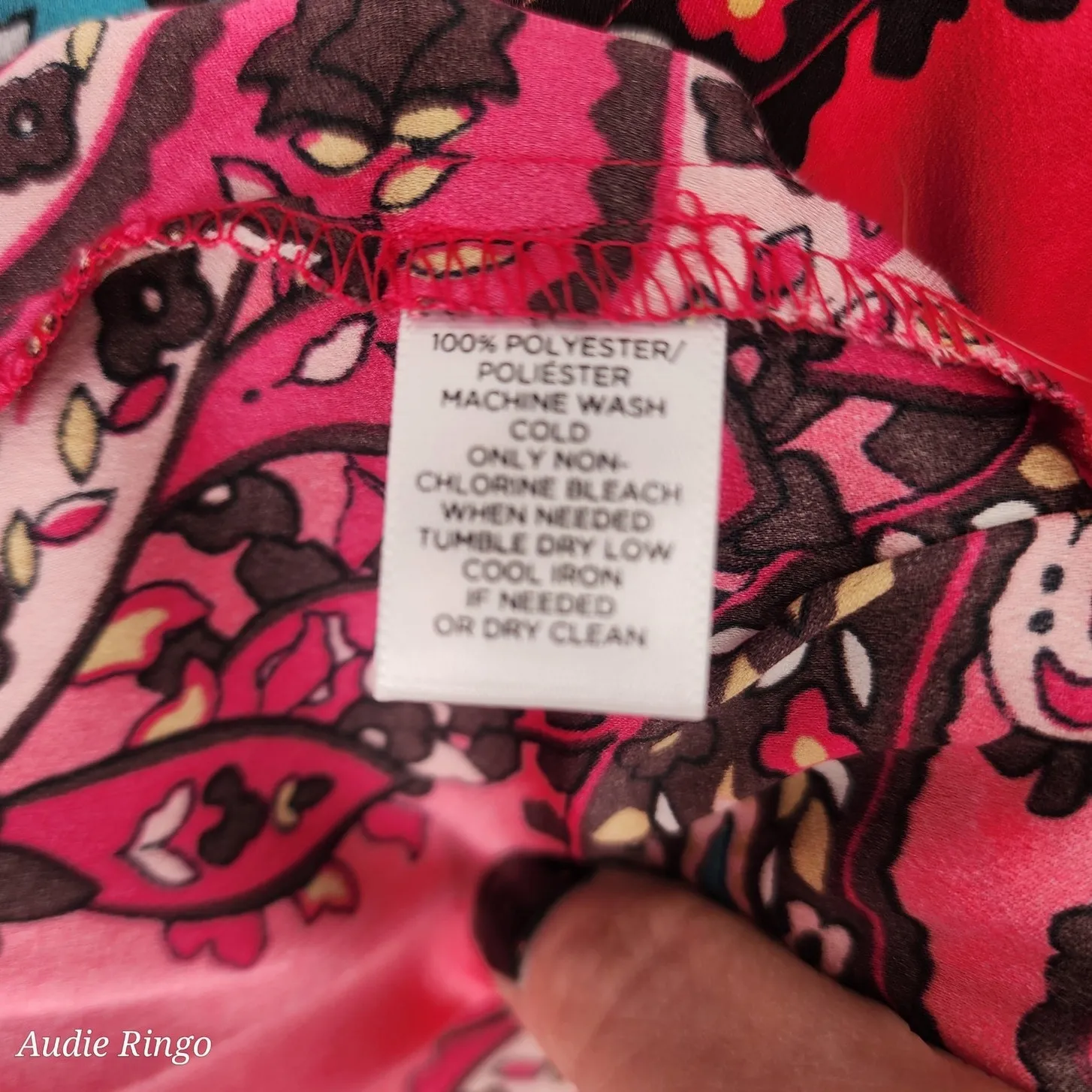 LOFT Bright Pink Paisley Wrap Midi Dress Long Sleeve Women’s XL - Image 9