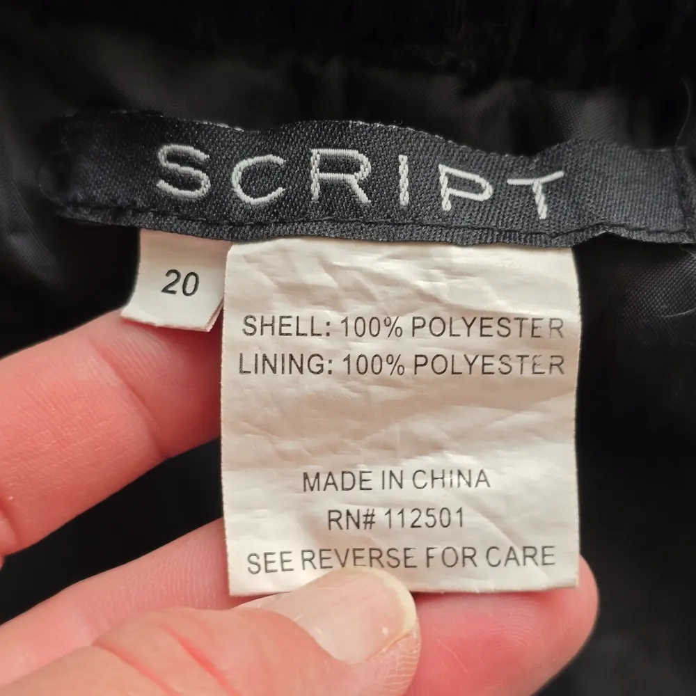 Script Y2K Whimsigoth Velvet Peasant Midi Skirt Script Border Print Size 20 Black - Image 6