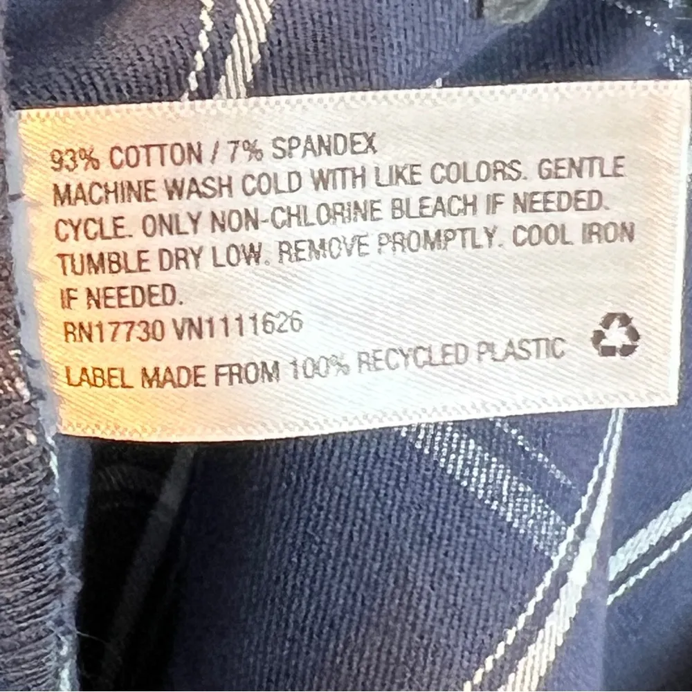 A New Day Size 4R Blue & White Plaid Print Cropped Kick Flare Pants w/Si… - Image 11