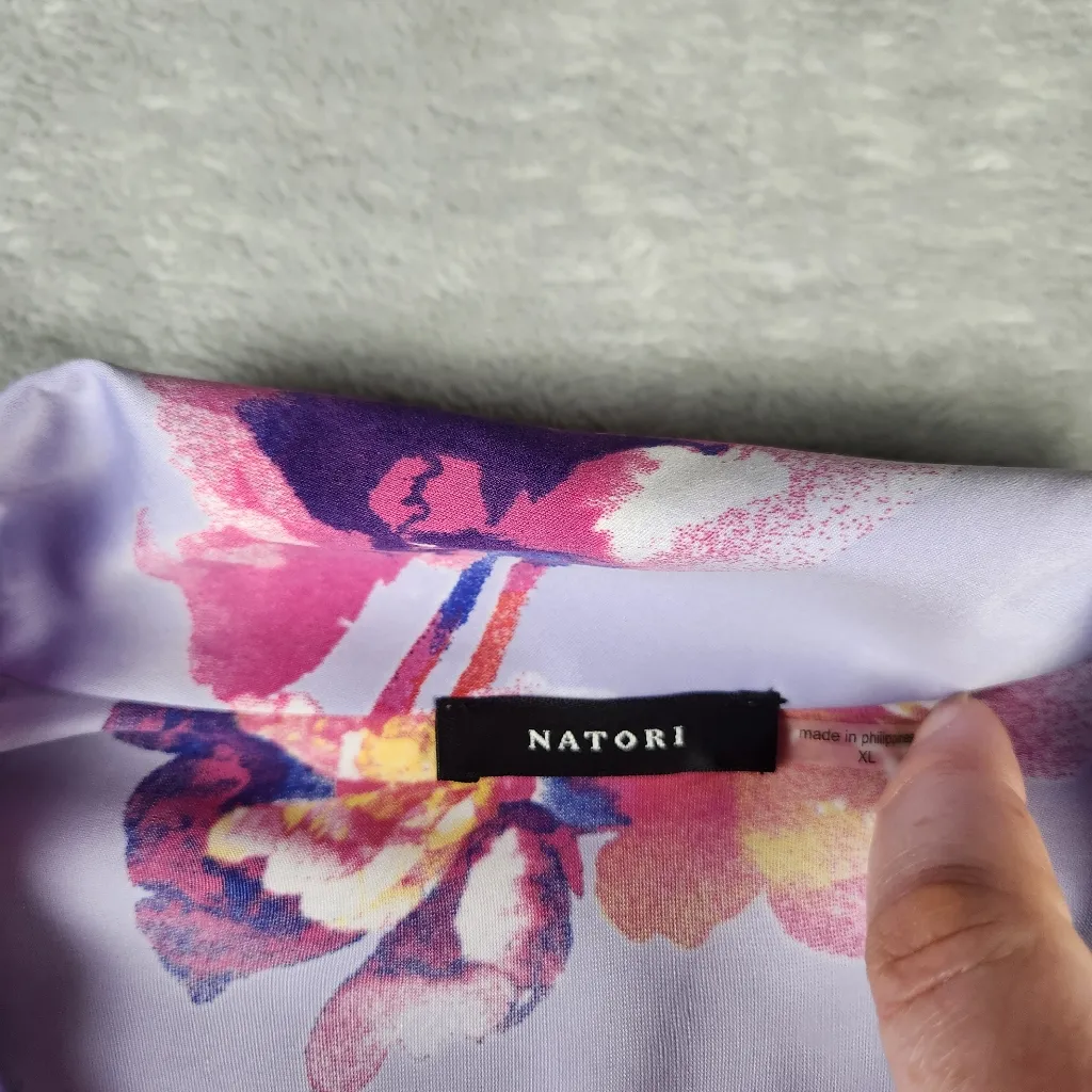 Natori Womens Pajama Top Long Sleeve Floral Size XL - Image 3