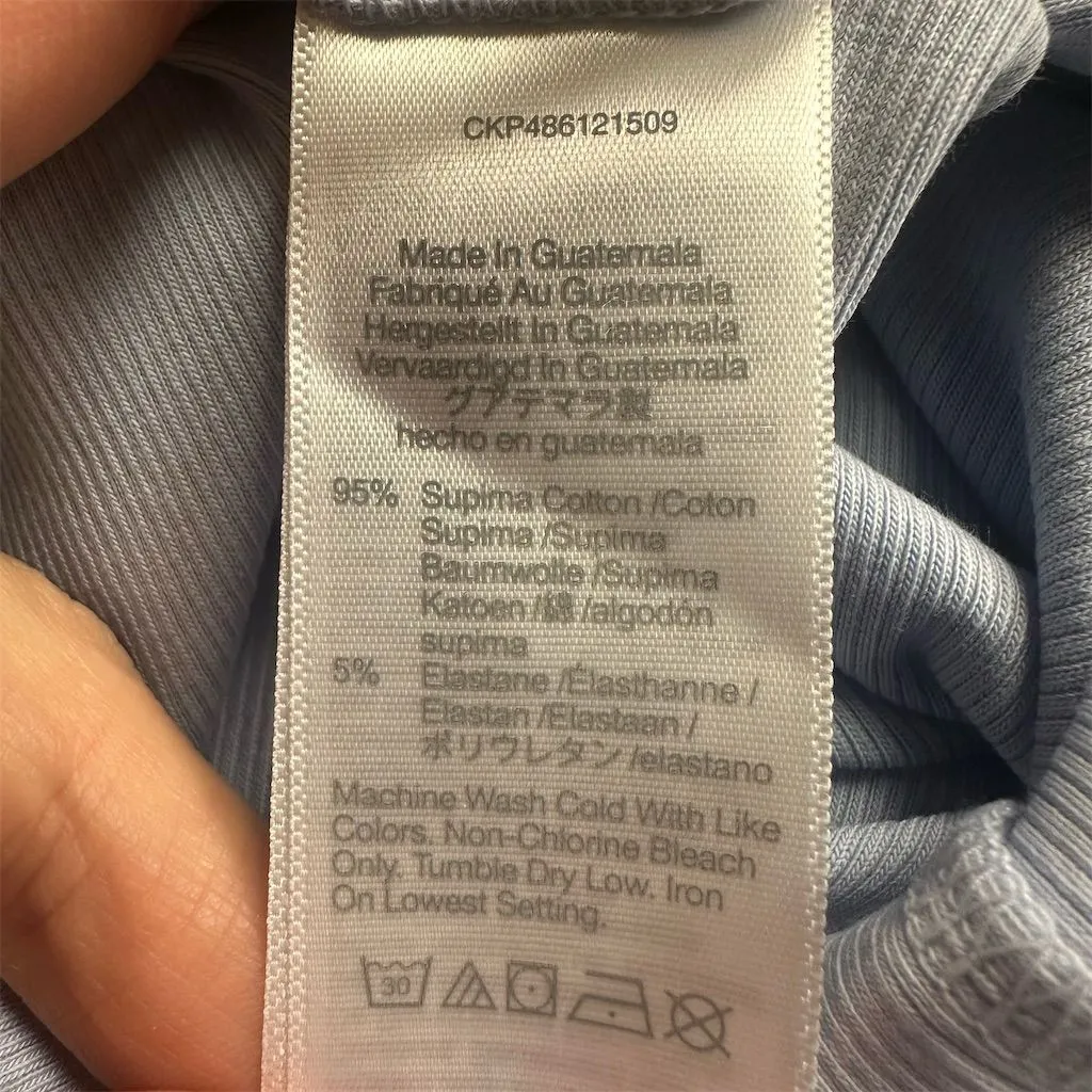 NWT Madewell Women's Supima Ribbed Tee Size S Casual Pale Dawn Blue - Image 9