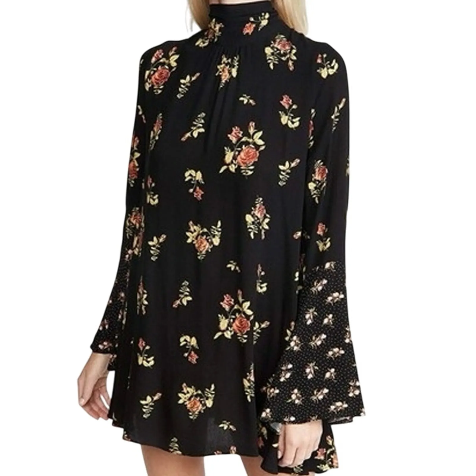 FREE PEOPLE Tate Tunic Rose Print Mini Dress Size Medium New with Tag MSRP $128 - Image 6