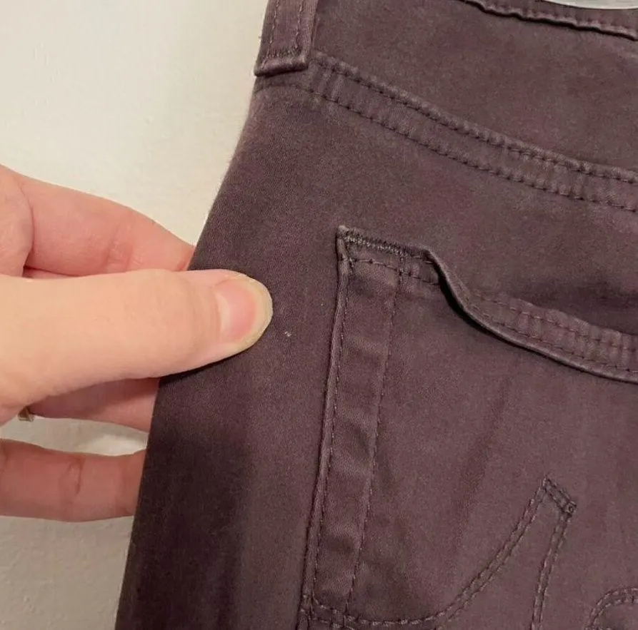 AG ADRIANO GOLDSCHMIED Brushed Sateen Stilt Cigarette Leg Plum Brown Skinny Jean - Image 11