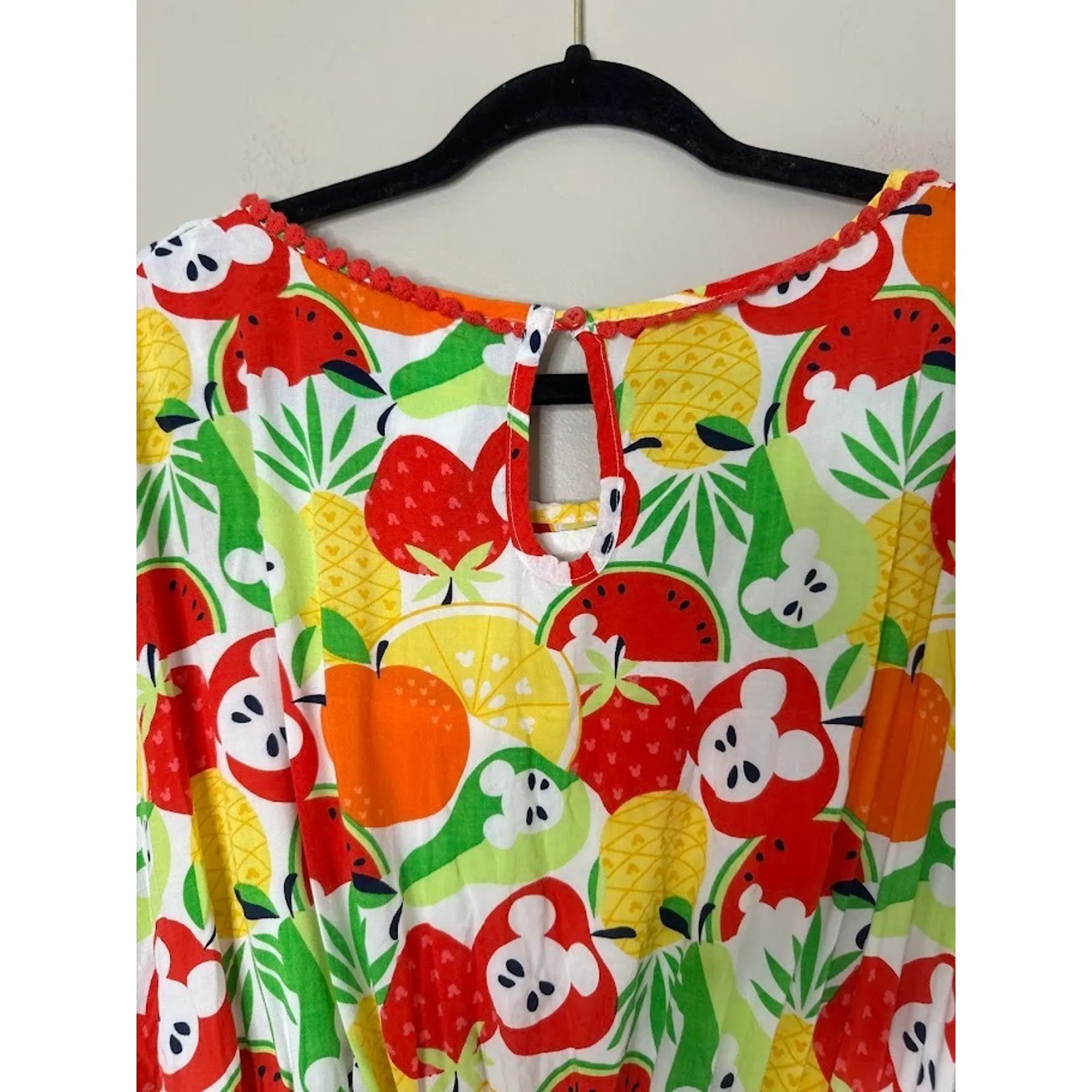 Disney Tropical Fruit Mickey Mouse Dress Swim Coverup Beach Caftan Small Resort - Image 4