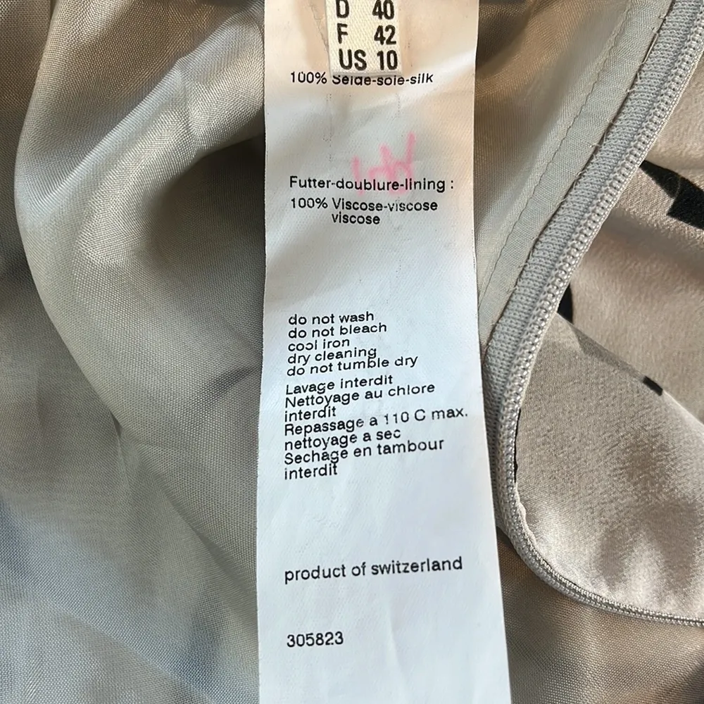 AKRIS Punto Bergdorf Goodman 100% Silk Circle Gray & Black Skirt Women’s Size 10 - Image 4