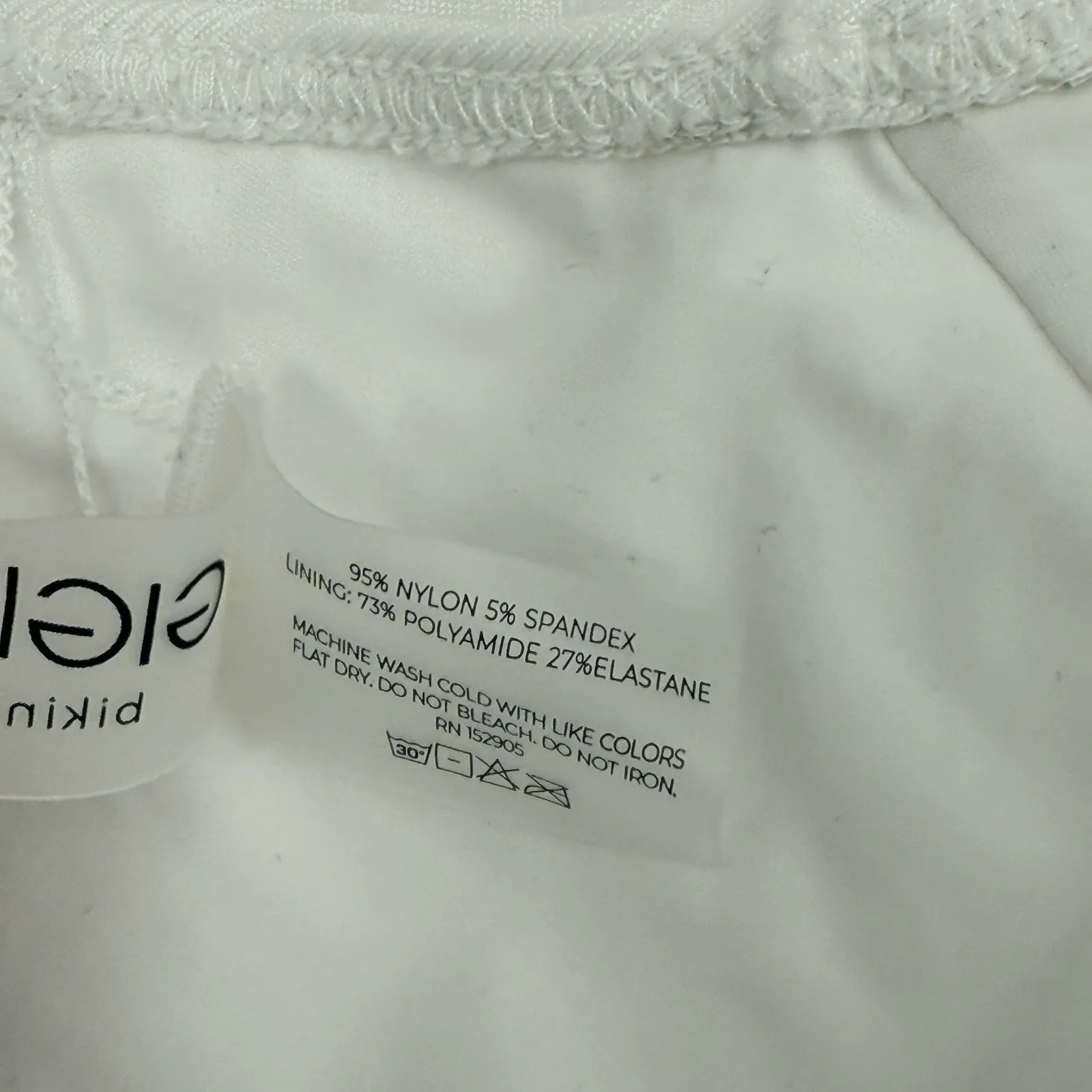 GIGI C Paisley Swimsuit Size Small NWOT White Textured Ribbed Swim Stripe NEW - Image 6