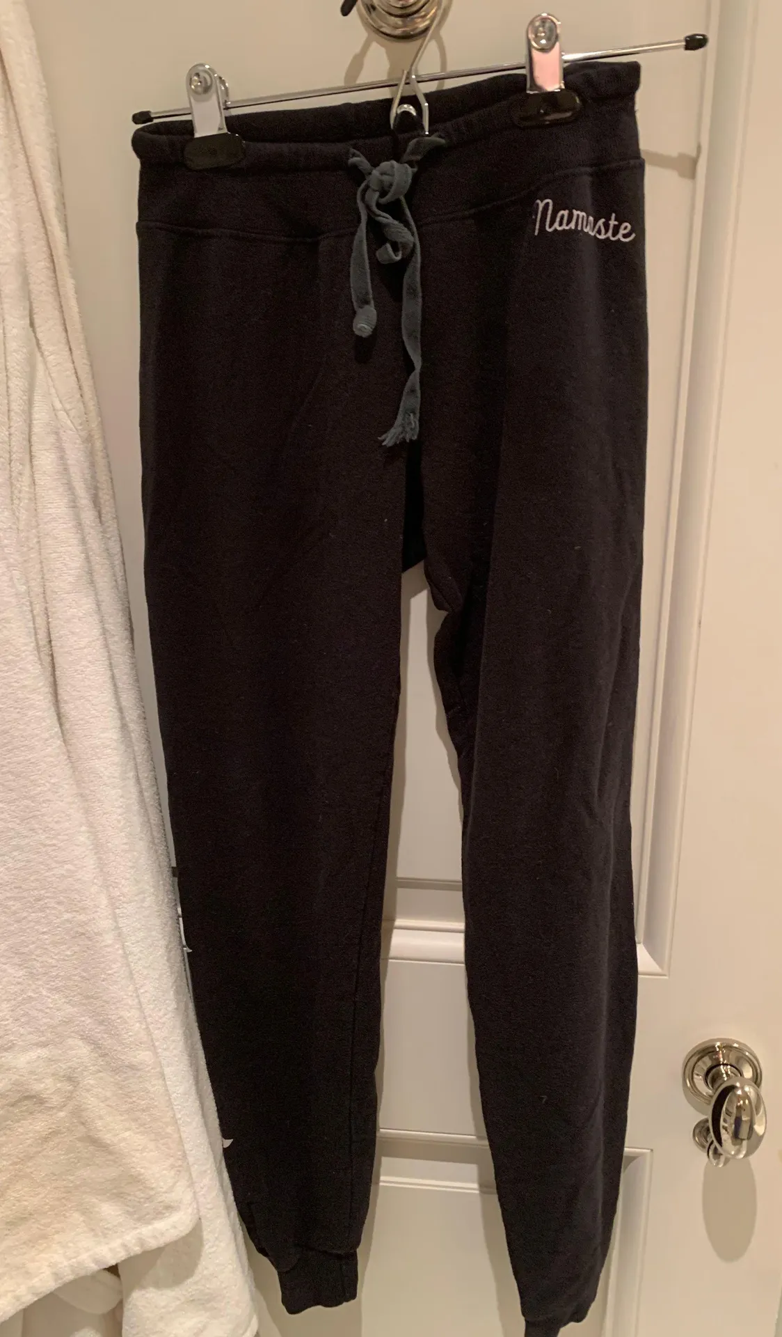 Black sweat pants with Silver stripes - Image 3