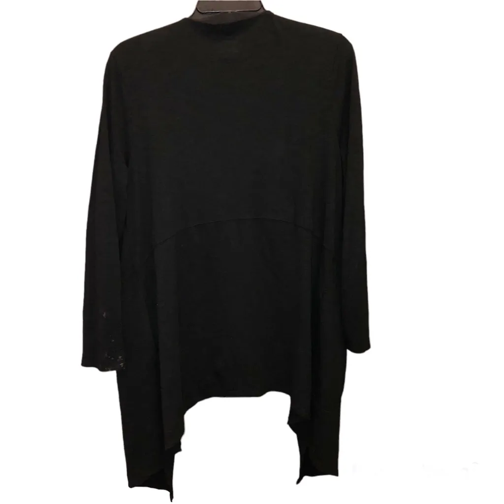 Chico’s‎ Ultimate Tee Open Front Cardigan Pockets Black 1 Petite - Image 2