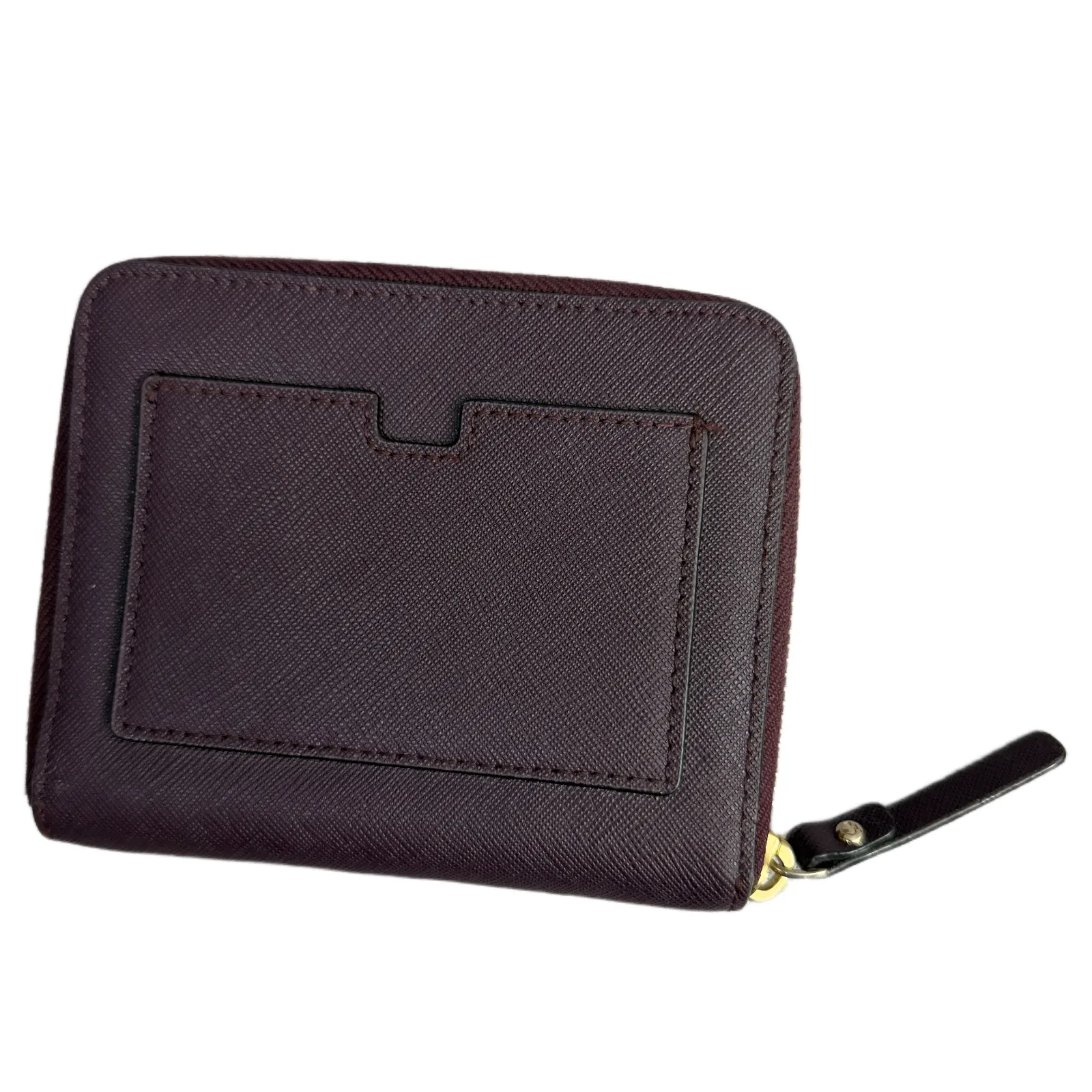 Kate Spade Laurel Way Saffiano Darci Zip Around Wallet Coin Logo Plaque Plum - Image 3