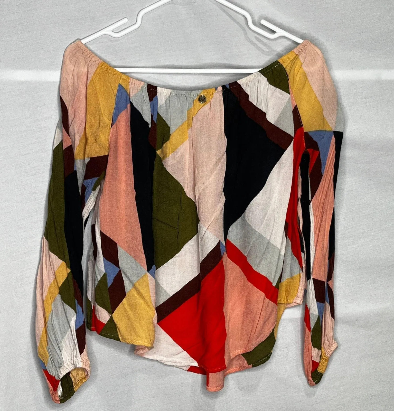 Billabong Women's Long Sleeve Geometric Pattern Shirt M - Image 2