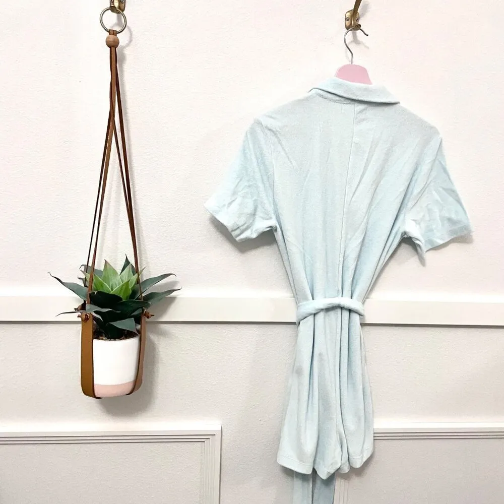 Reformation Jeans Terry Cloth Short Sleeve Romper Rimini Jumpsuit Topaz Size XS - Image 6