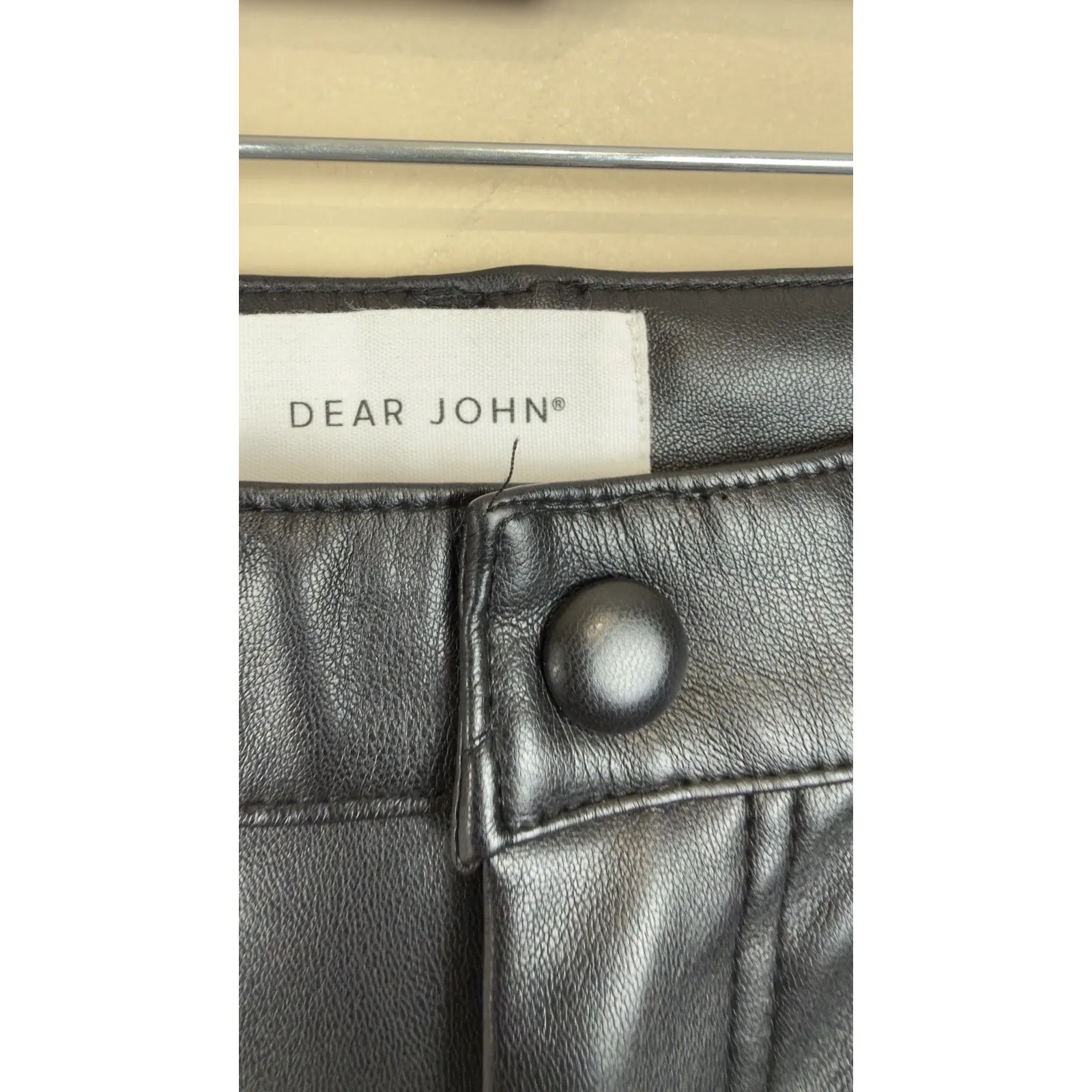 Dear John Jeanne Flare High Rise Pants Women’s Size 29 Black Faux Leather - Image 9