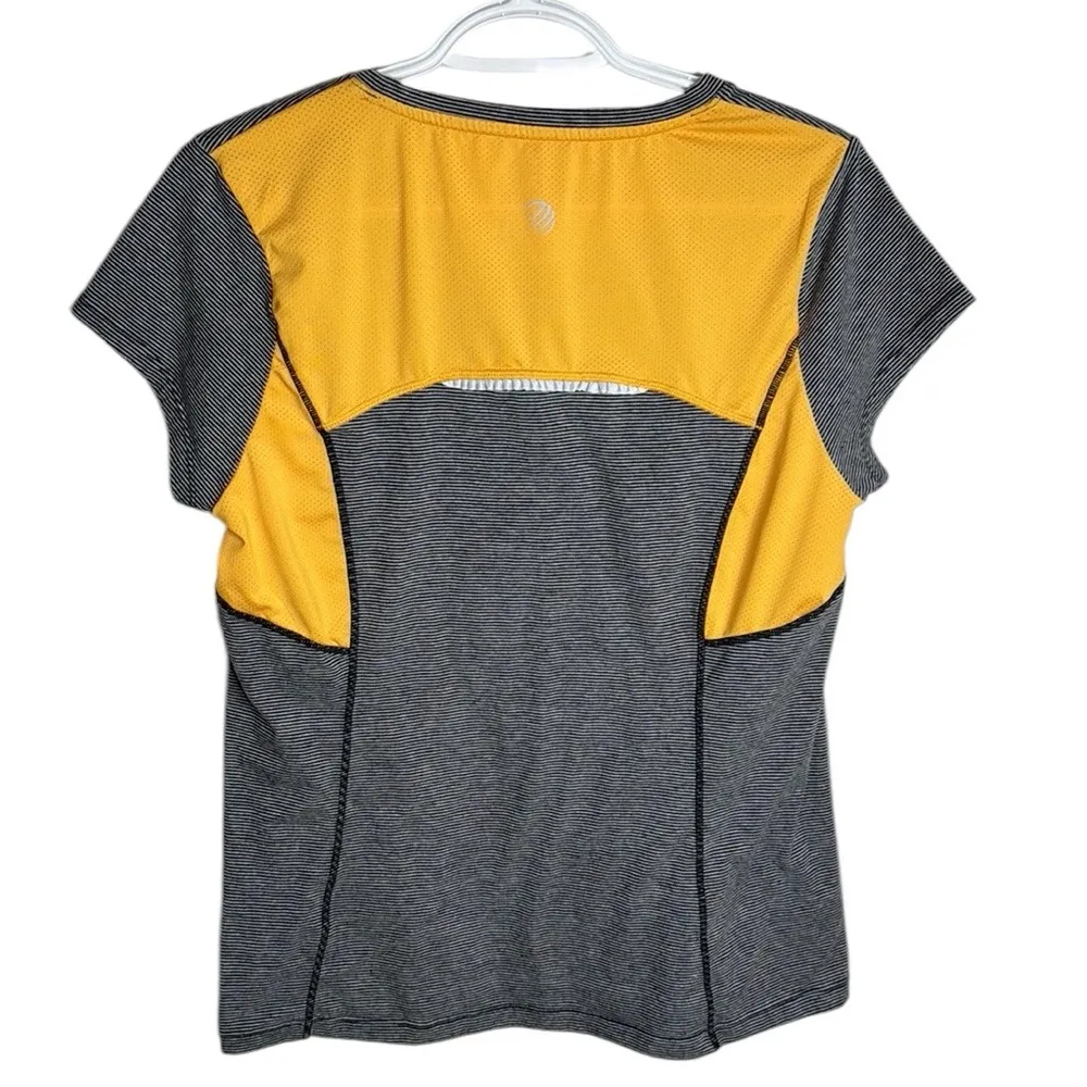 MPG Athletic Vented Running Short Sleeve Gray Orange fitted t - Image 2