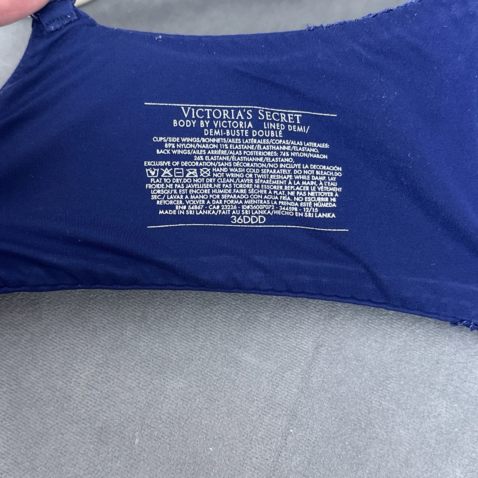 Victoria's Secret Body by Victoria Lined Demi Bra 36DDD Blue Underwire 344598 - Image 7