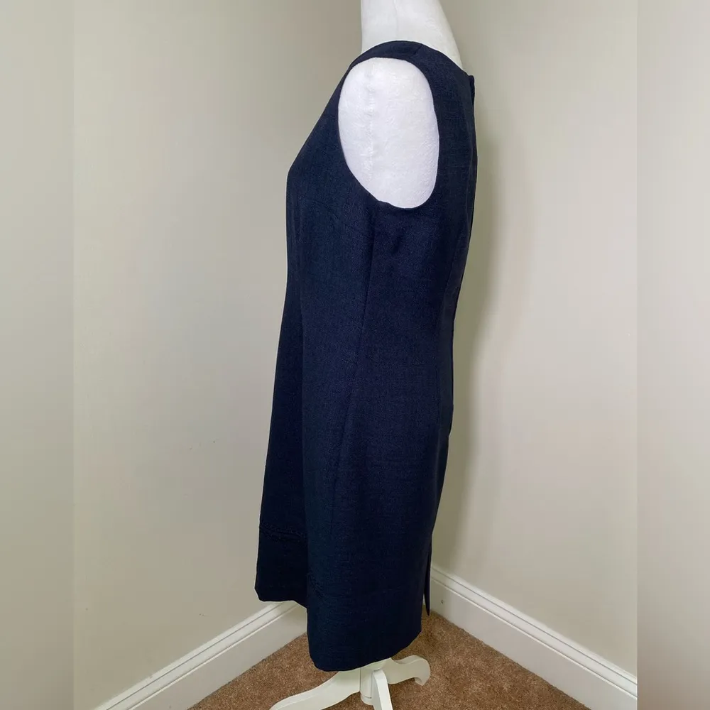 Womens Sleeveless Business Casual A Line Knee Length Blue Dress Size 8P - Image 3