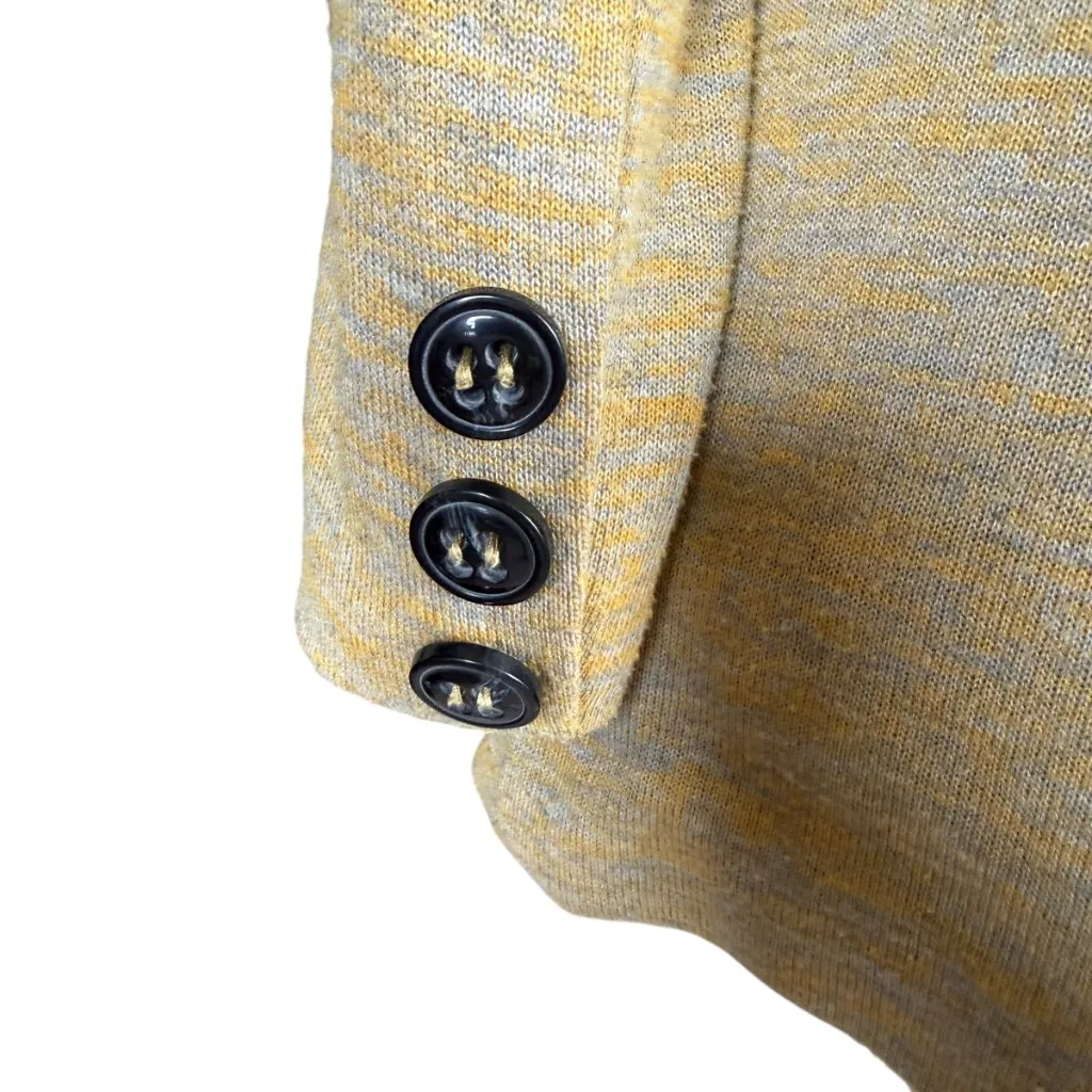 Cartonnier Anthropologie woman's knit 3/4 sleeve blazer in mustard yellow small - Image 8