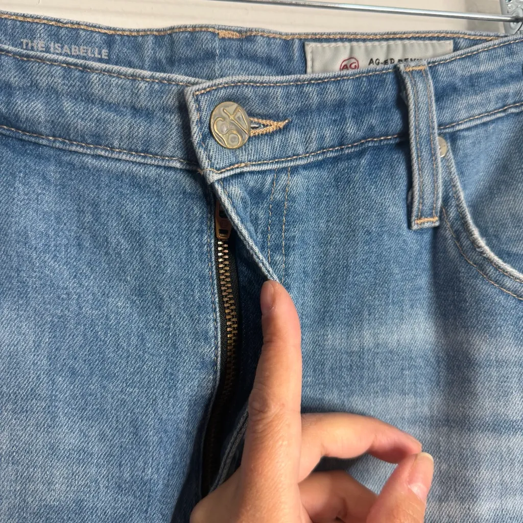 Anthropologie AG The Isabelle High Rise Straight Cropped Jean Blue Size 31 - Image 9