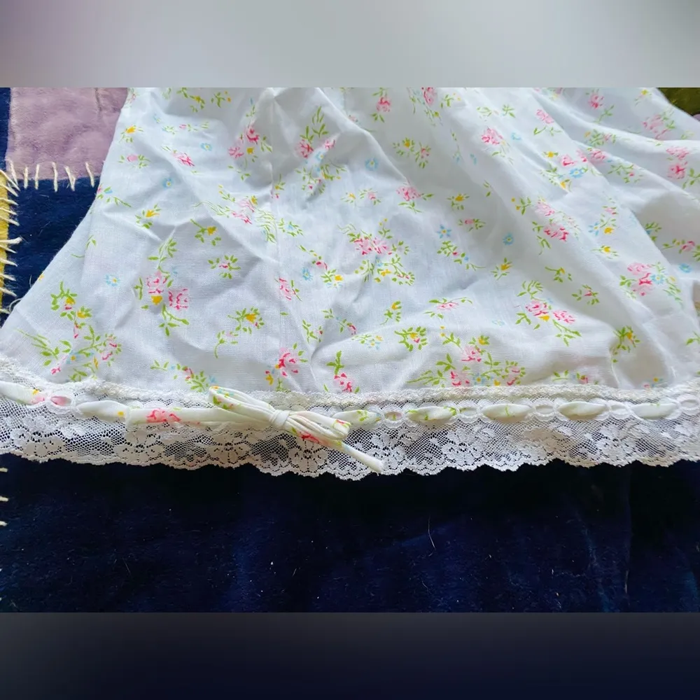 Rare vintage 70’s BARAD floral lace trim teddy/romper nightie size/S - Image 5