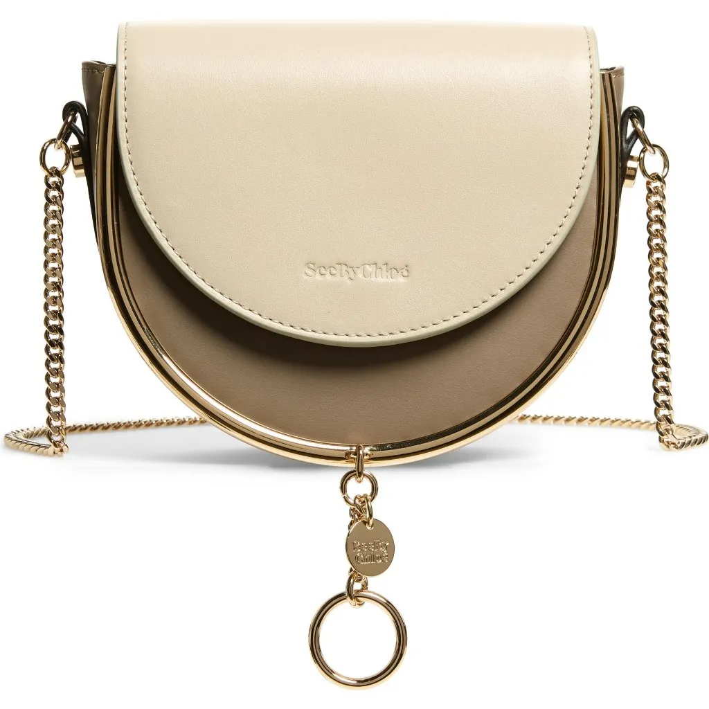 See By Chloe Mara Evening Motty grey Smooth Leather Saddle Bag - Image 1