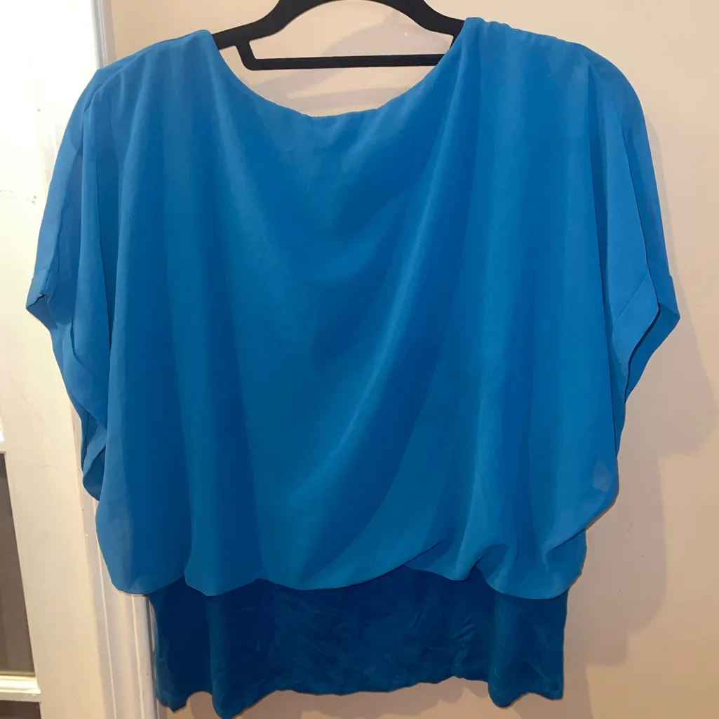 Joseph A Blue short sleeve blouse top shirt NWT woman’s XL - Image 2