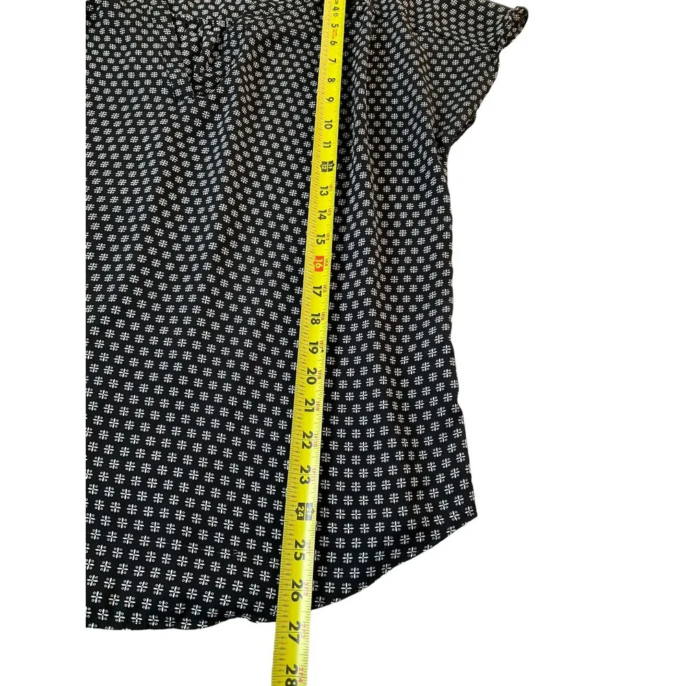 Banana Republic Black White Short Flutter Sleeve Size L | 41-4 - Image 5