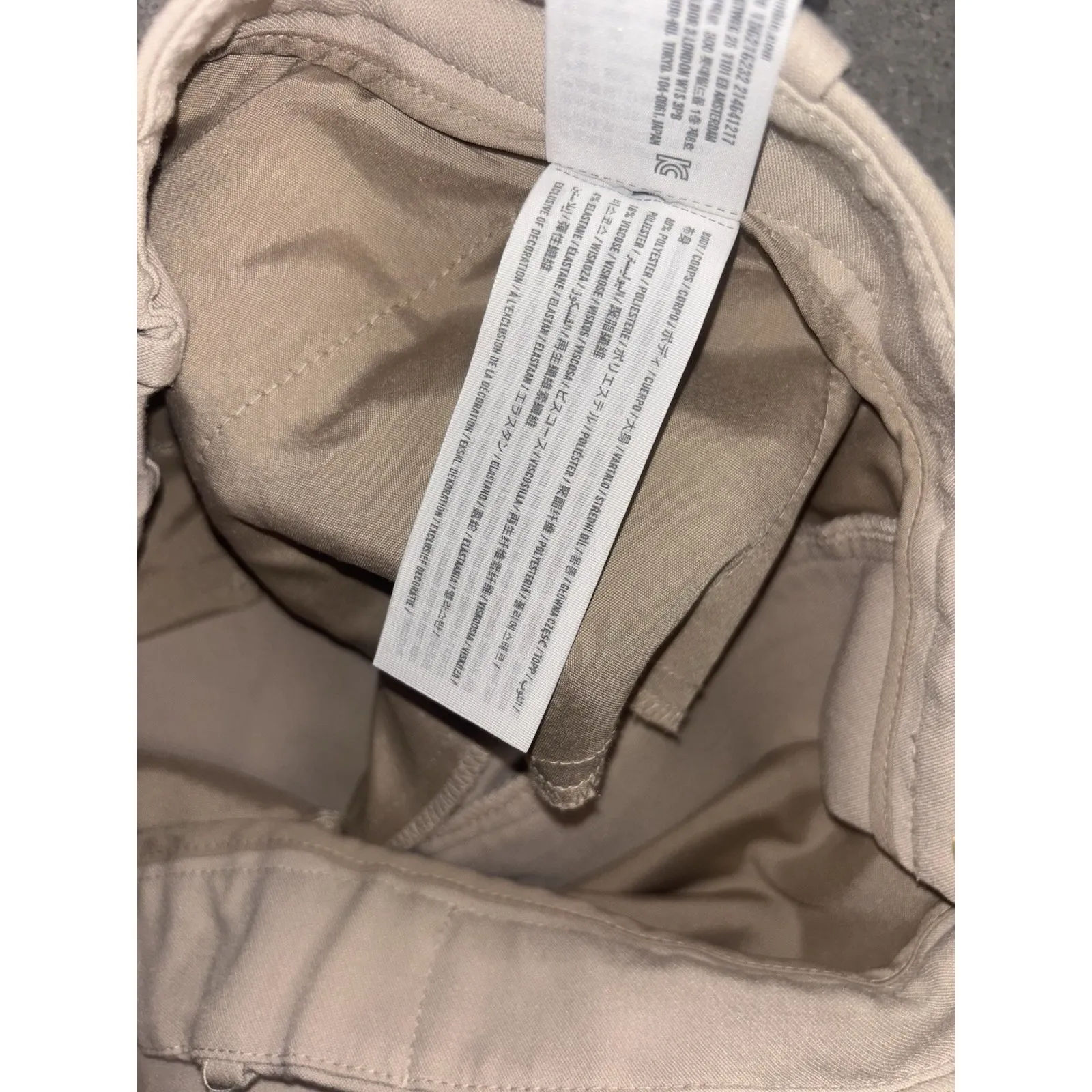 Abercrombie Sloane Wide Leg Trouser Pants Beige Cuffed Flat Front 30/10 - Image 5