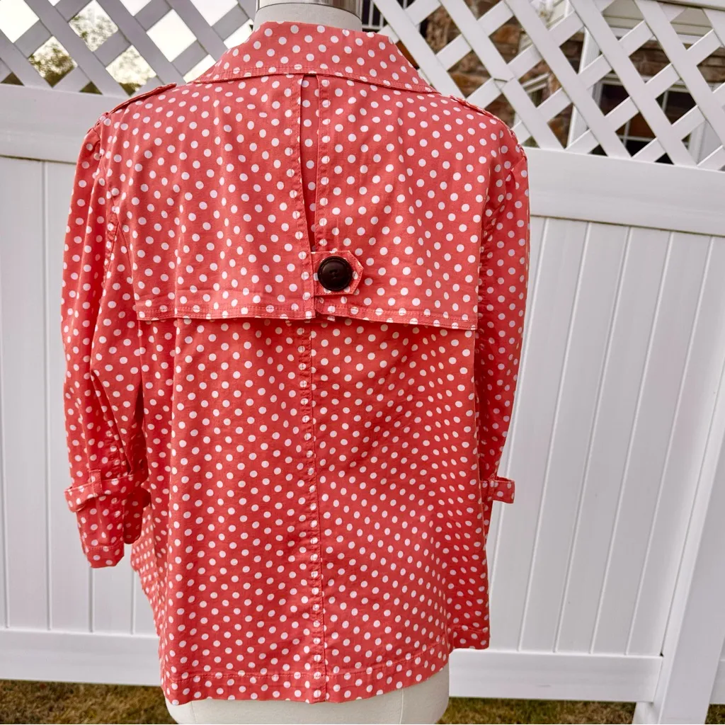 American Rag Coral & White Polka Dot Jacket - Image 8
