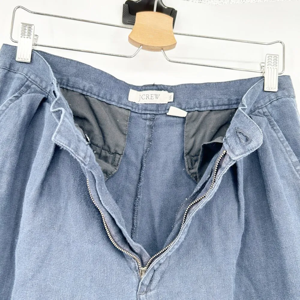 J. Crew Womens Casual Work Beach Straight Leg 100% Linen Chambray Pants Size 32L - Image 7