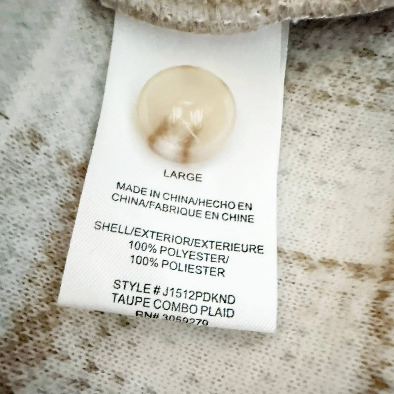 THREAD & SUPPLY | Shacket Plaid Oversized Warm Jacket Coat Taupe Combo | Large Gray - Image 6