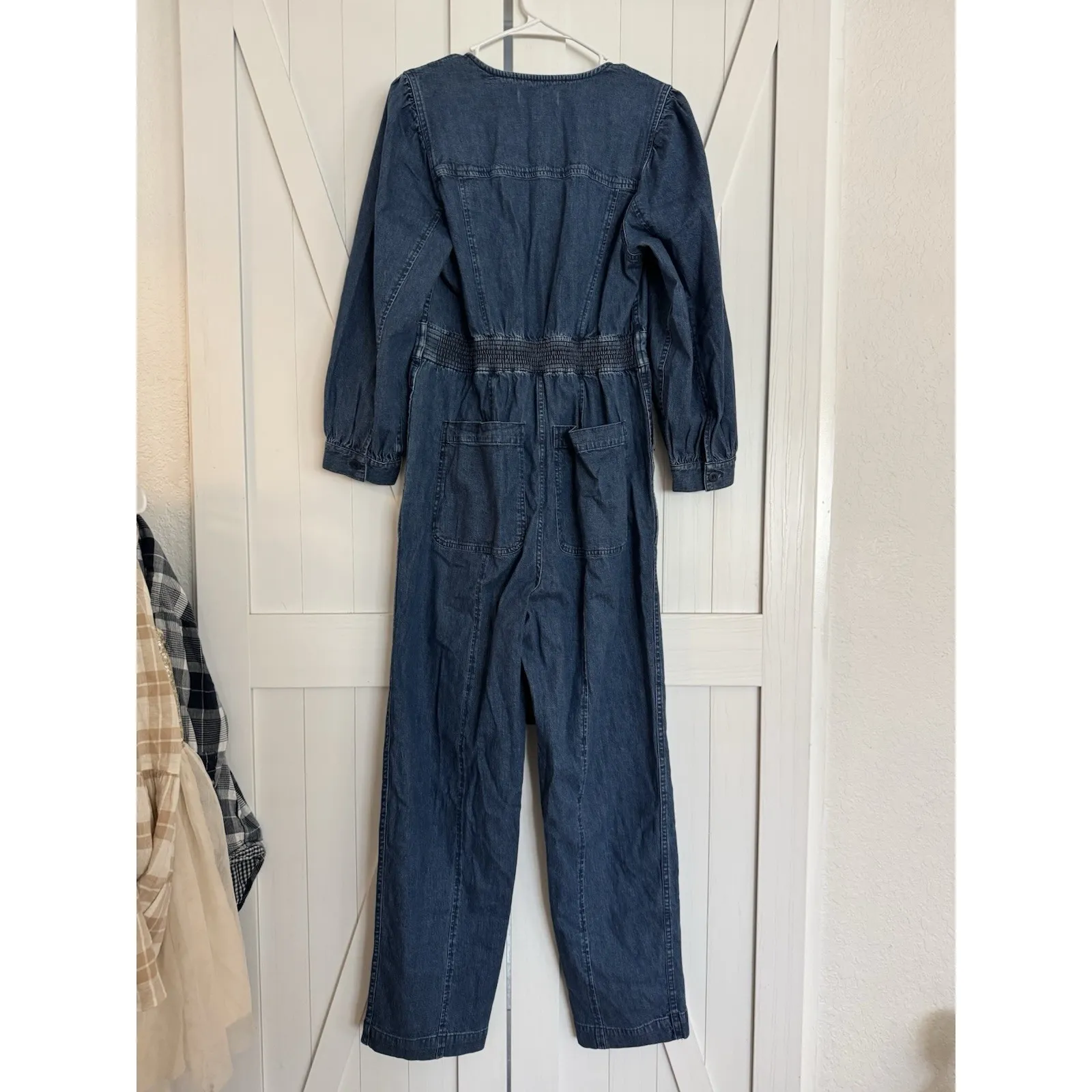 NEW $128 MSRP‎ Madewell Straight Leg Denim Jumpsuit Utility Artsy Coveralls Sz 2 - Image 11