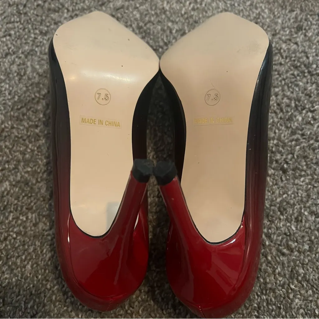 Joy in love shoes women's Pumps high Heel Size7.5 Patent Red & black fade Size 7.5 - Image 7