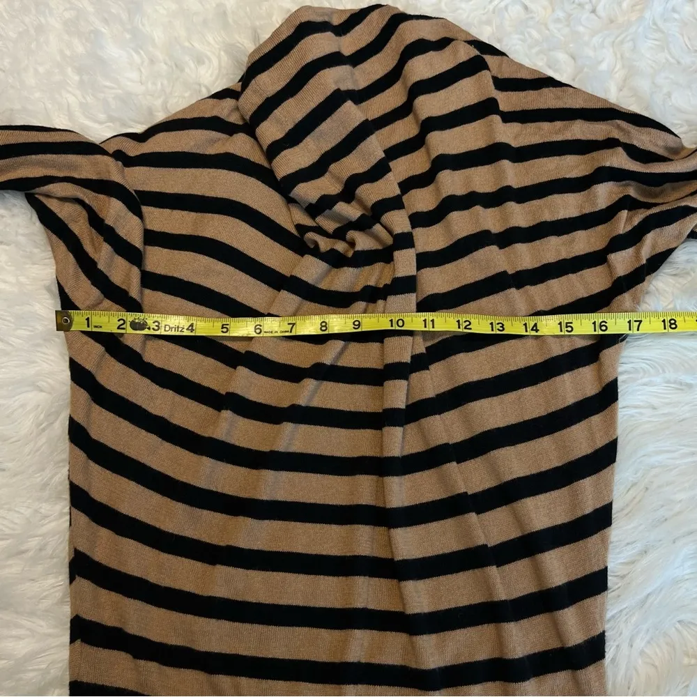 LOFT lightweight dolman striped sweater camel black Woman’s XS draped neck - Image 10