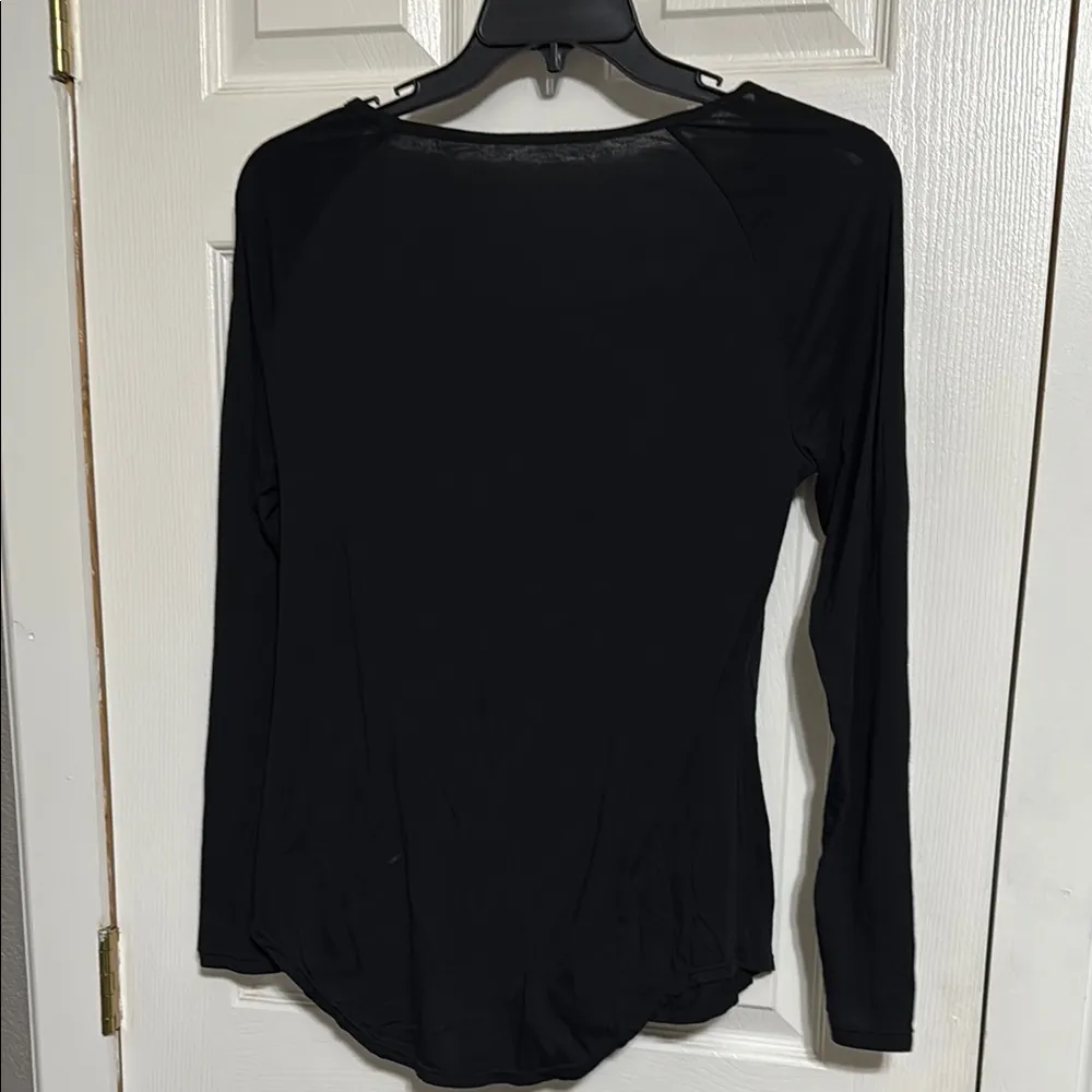 Black Long Sleeve Top sz L - Image 3