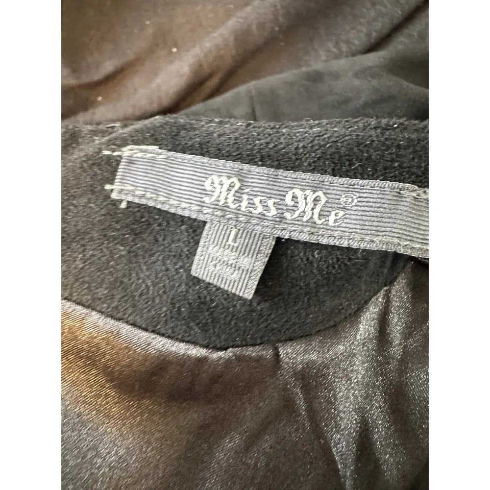 Miss Me Black Laced Up Faux Suede Crew Neck Sleeveless Shift Dress Large Women's - Image 5