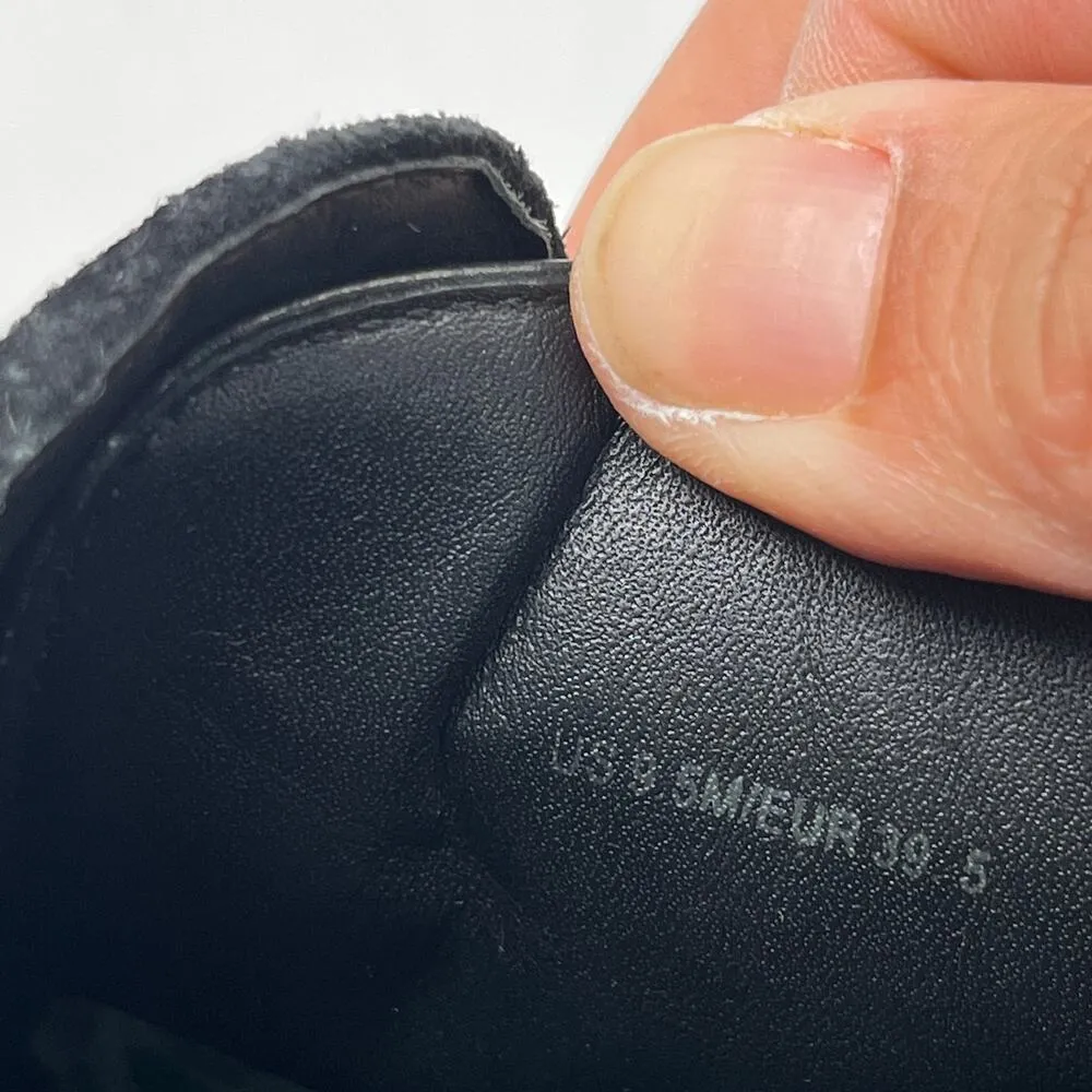 Vince Women's Anette Black Leather Suede Snakeskin Lace Up Sneakers Size 9 - Image 8