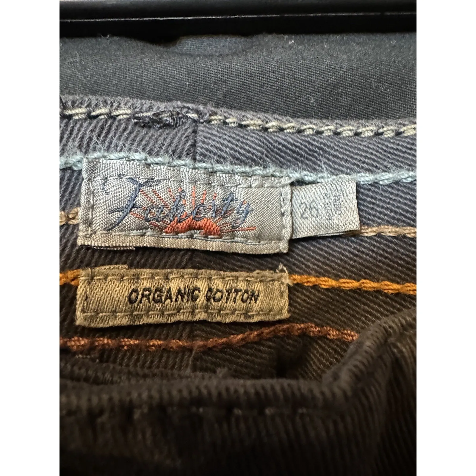 Faherty Endless Gray High Rise Straight Pants 26 NEW Washed Black Organic Cotton - Image 5