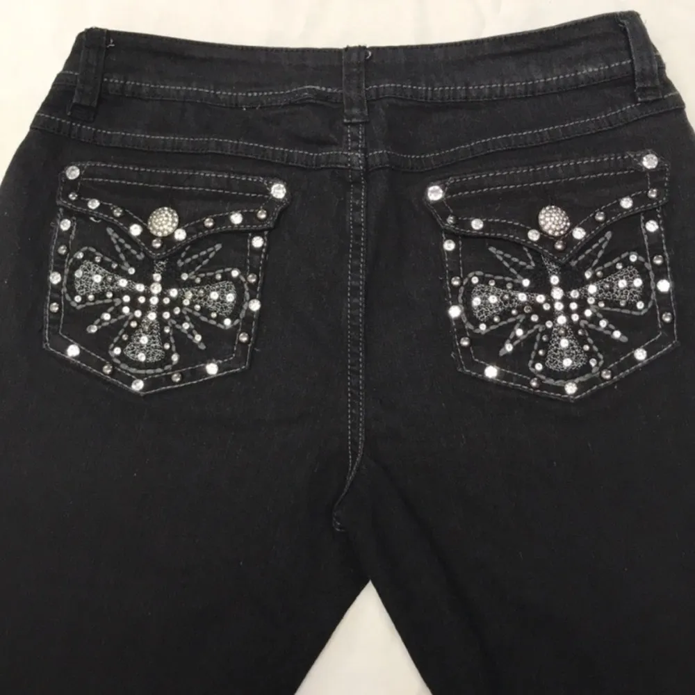 Silver Detailed Black Jeans NWOT Size undefined - Image 2