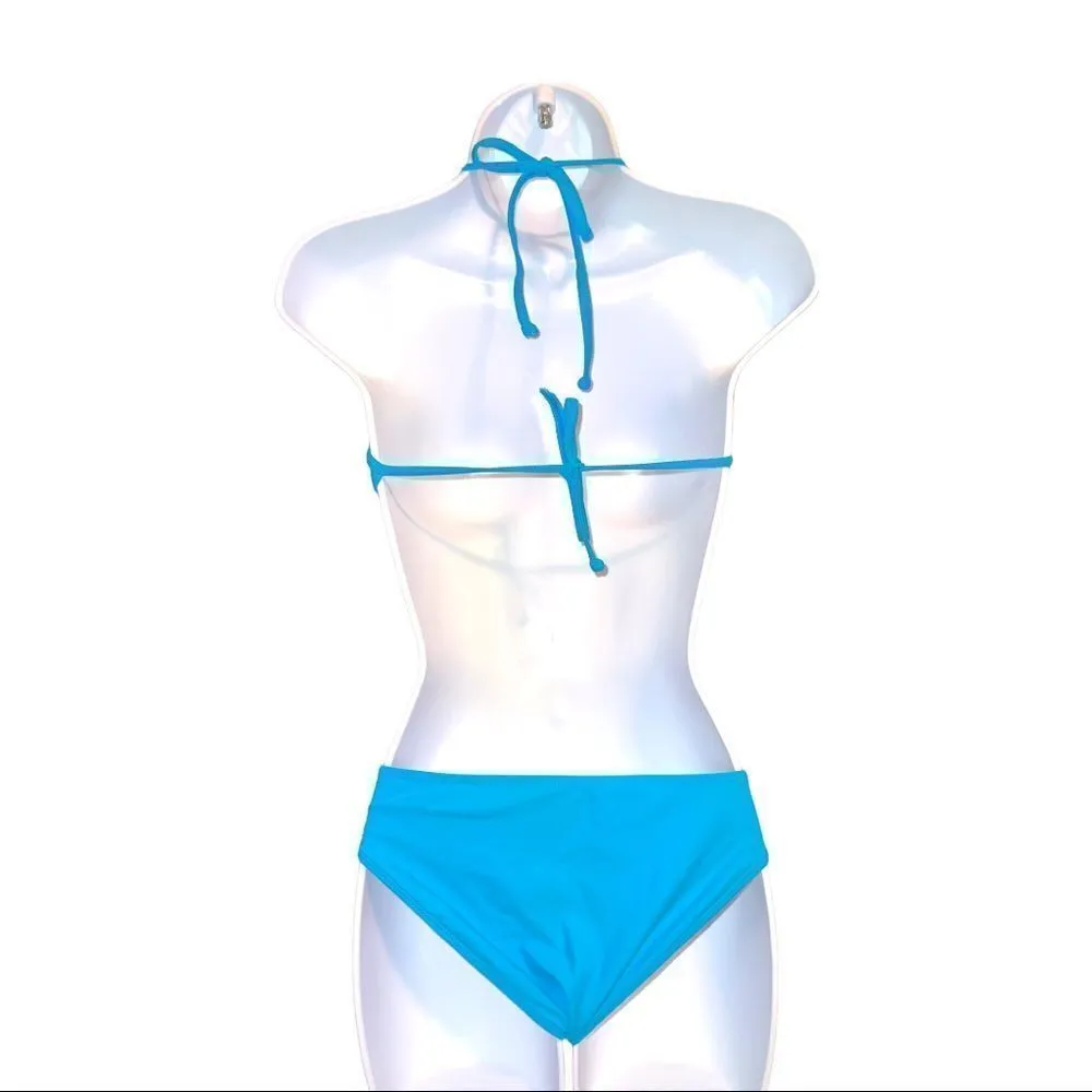 Rees Bees aqua blue sexy fringe cut swimsuit Nwot Blue Size XL - Image 8