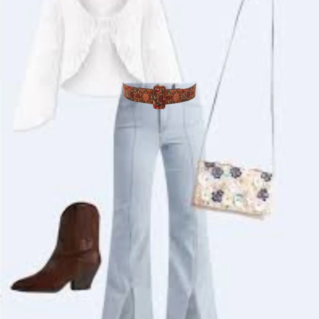 Fashion Vintage Style Belt Faux Leather Cork Material‎ Western Bohemian Tan Size L - Image 9