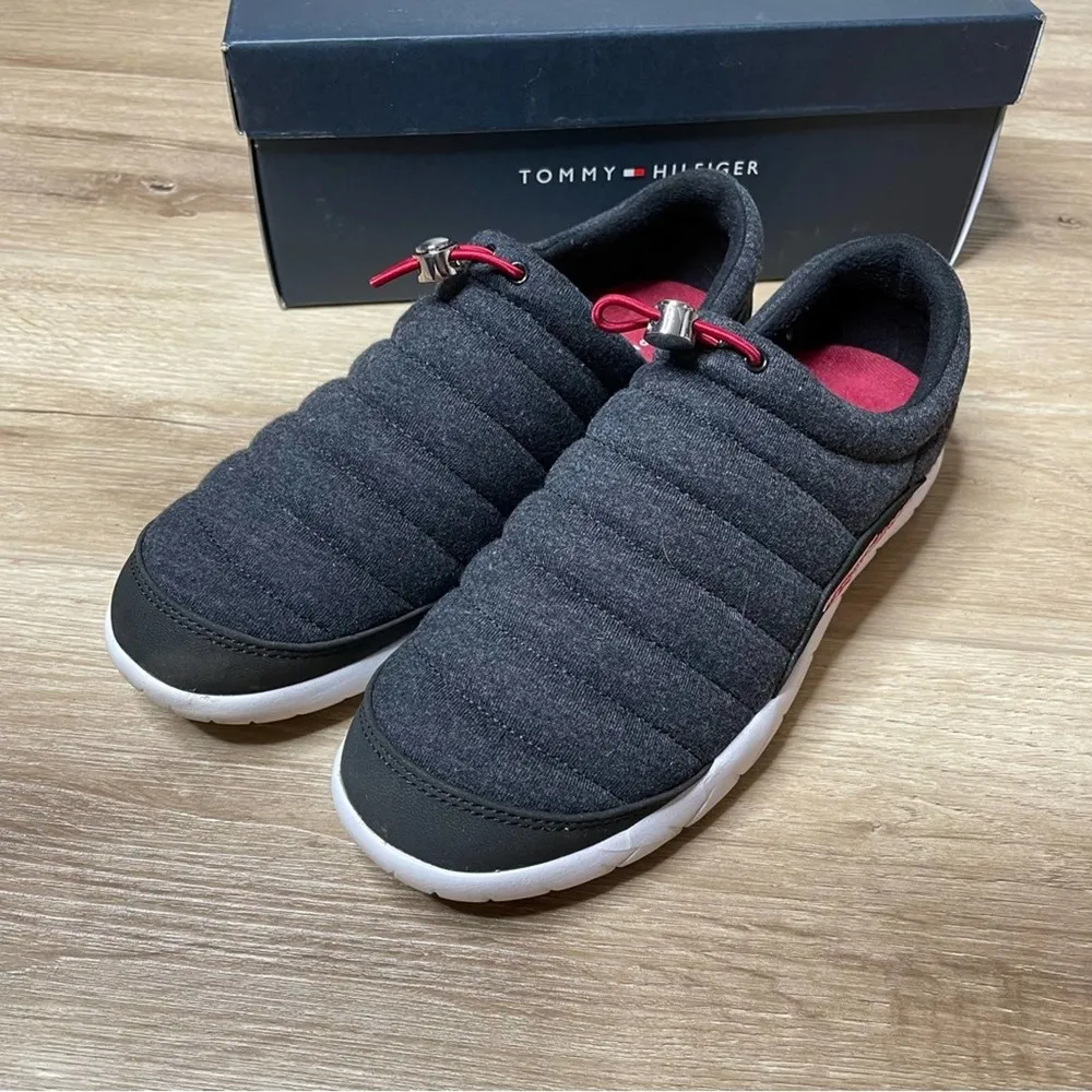 Tommy Hilfiger Women's Black/White Quilted Insulated Kampz Slipper Shoes sz 8 - Image 2