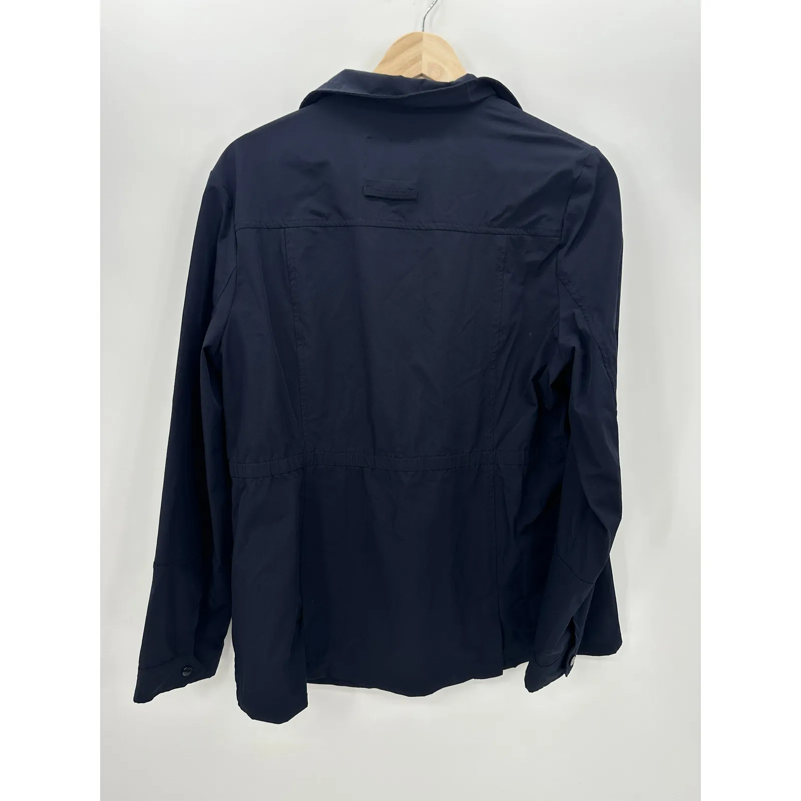 Sam Edelman Navy Blue Waterproof Button Down Rain Coat Jacket Size L Utility - Image 2