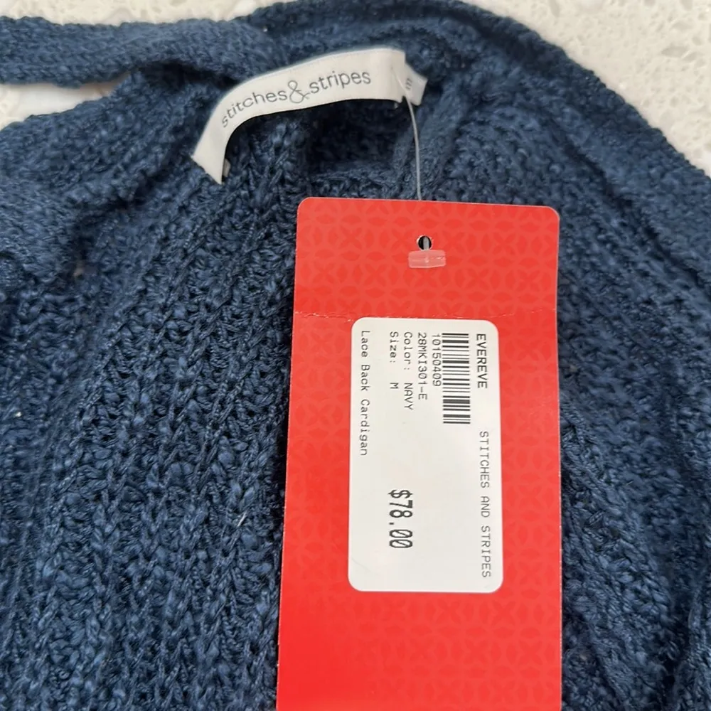 NWT Evereve Lace Back Cardigan Sz M - Image 5