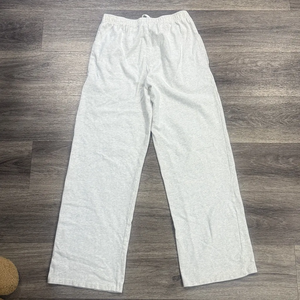 J. Galt Women's Wide Leg Gray Pants with Pockets High rise Cotton Pull on Size M - Image 2