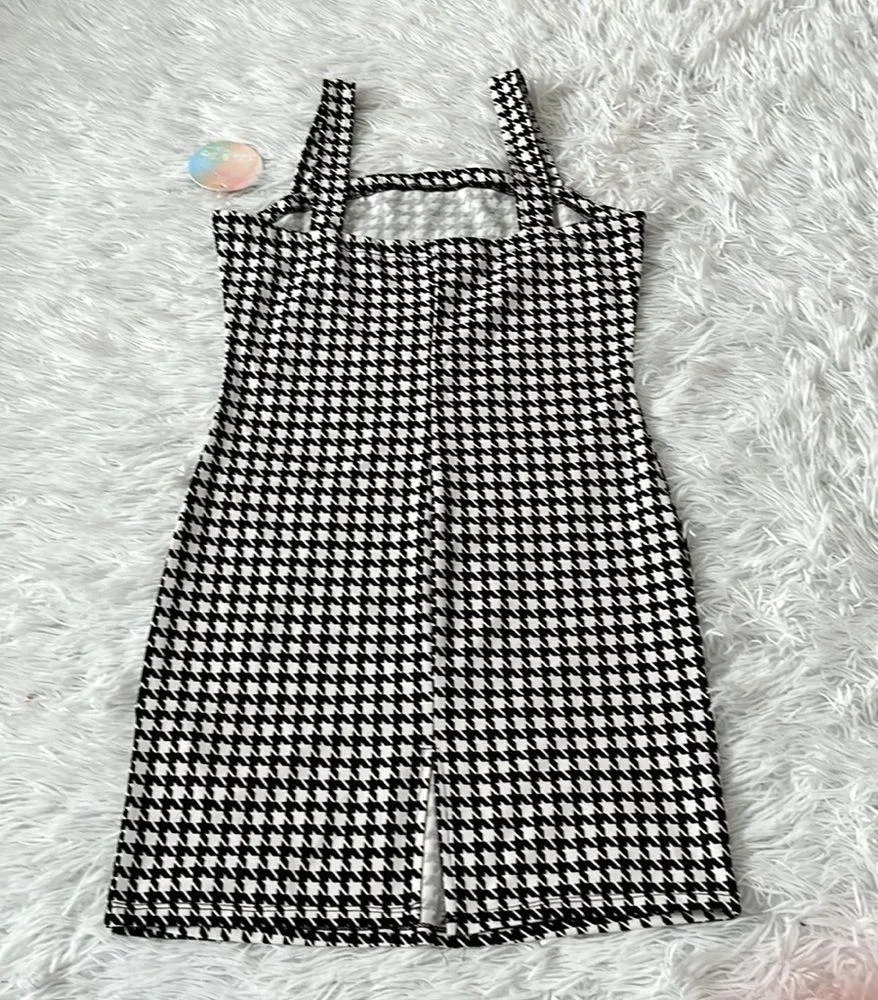 Joy & Jolie by Full circle black/white houndstooth sleeveless mini Dress Medium Black - Image 12