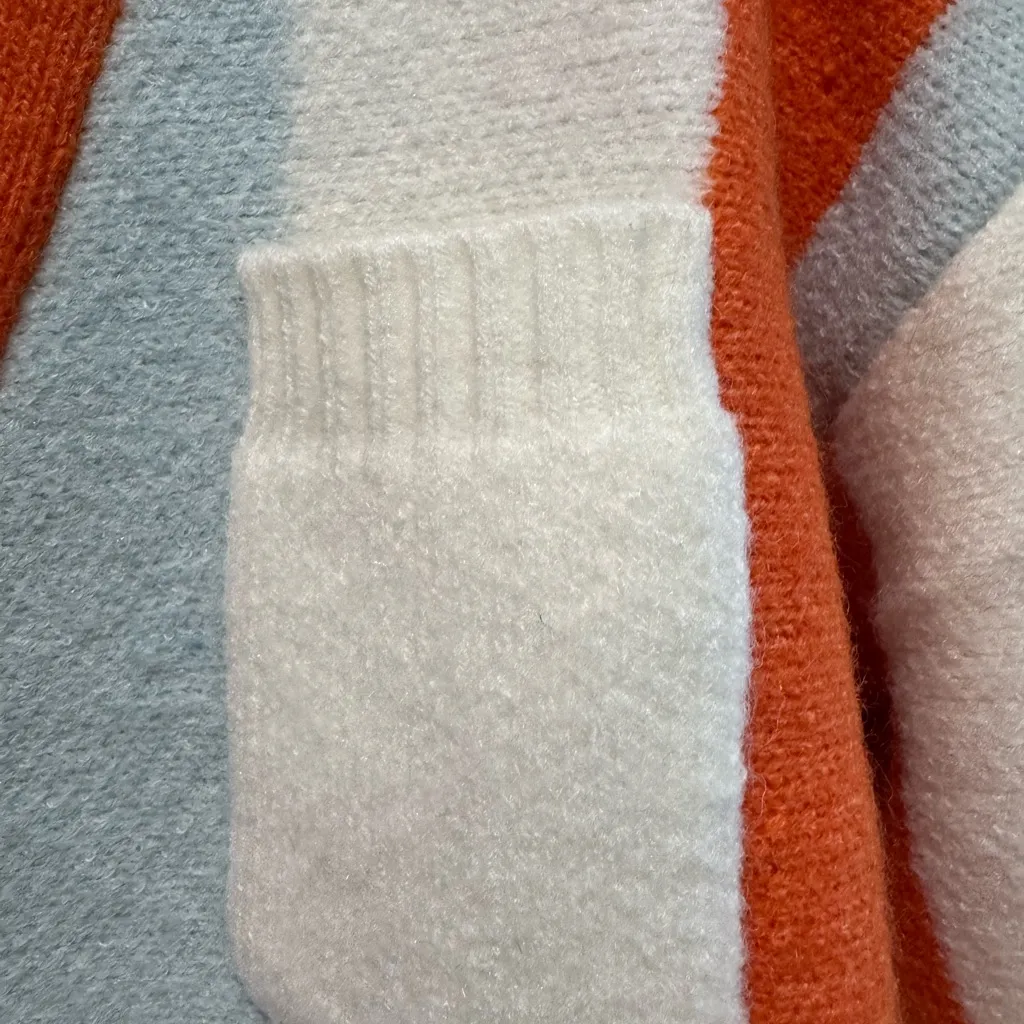 Anrabess orange & Blue chunky striped button cardigan Oversized size small - Image 3