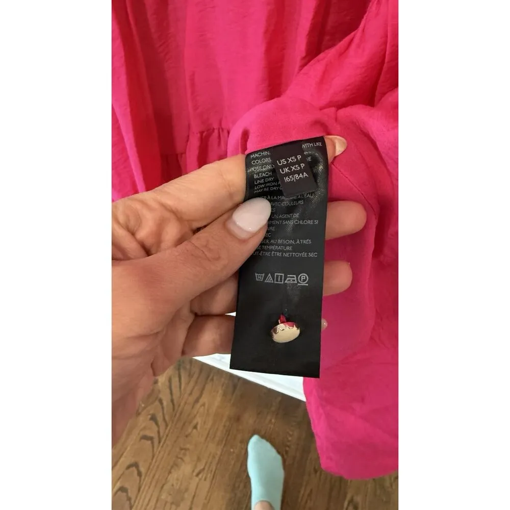 Anthropologie Maeve Dress Womens Small Pink Marlene Tiered Midi Size XS P 1782 - Image 5