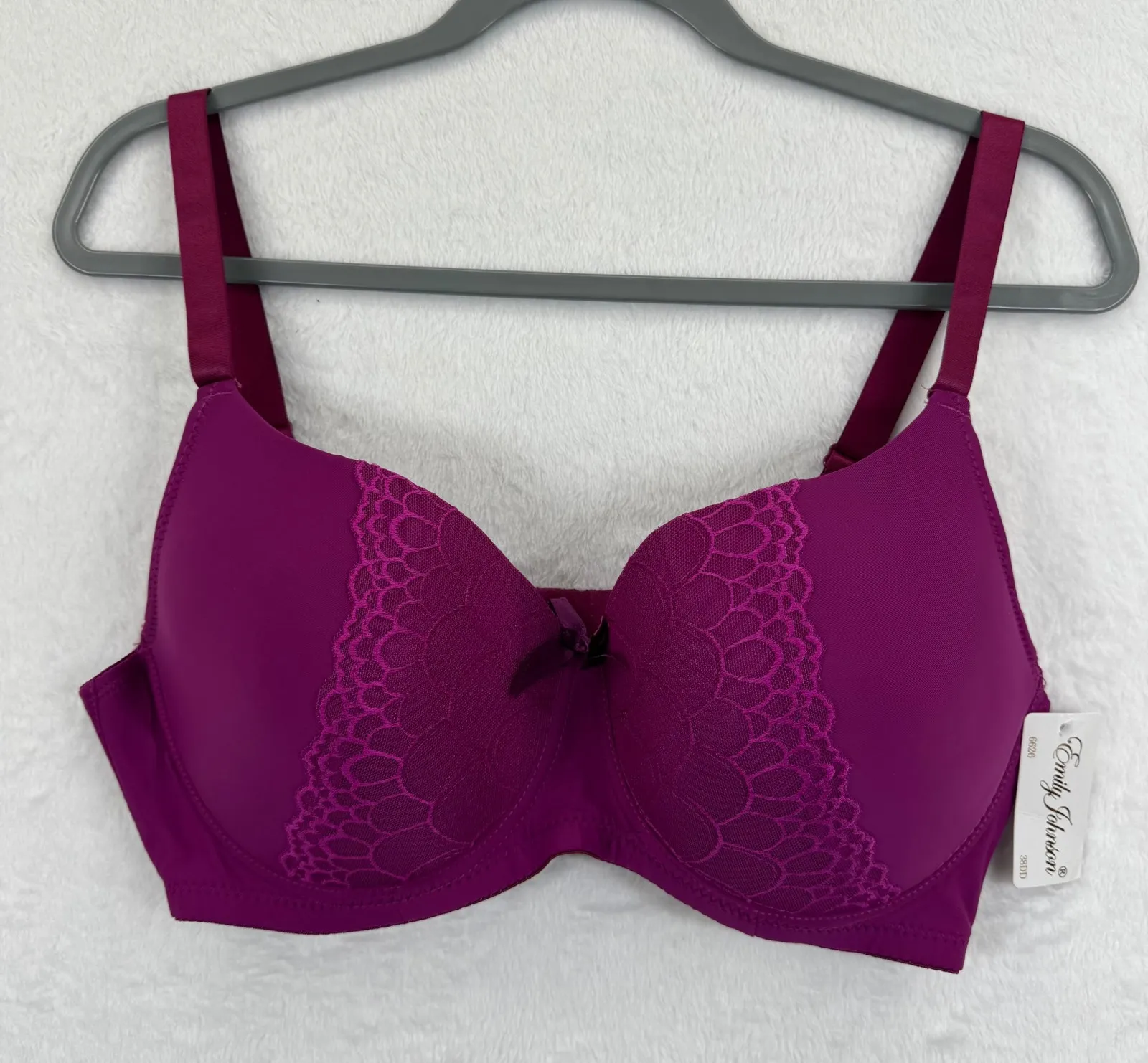 Emily Johnson 38DD Purple Lace Padded Underwire Bra Womens New Size undefined - Image 1