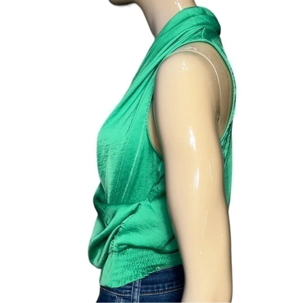 Towne Women’s Size S Emerald Green Surplice Neck Blousy Sleeveless Tank Top - Image 3