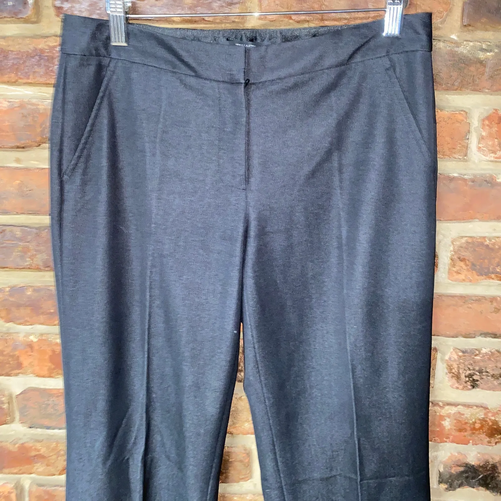 Tahari Black Wide Leg Flat Front Trousers Dress Pants Women's Size 4 - Image 2