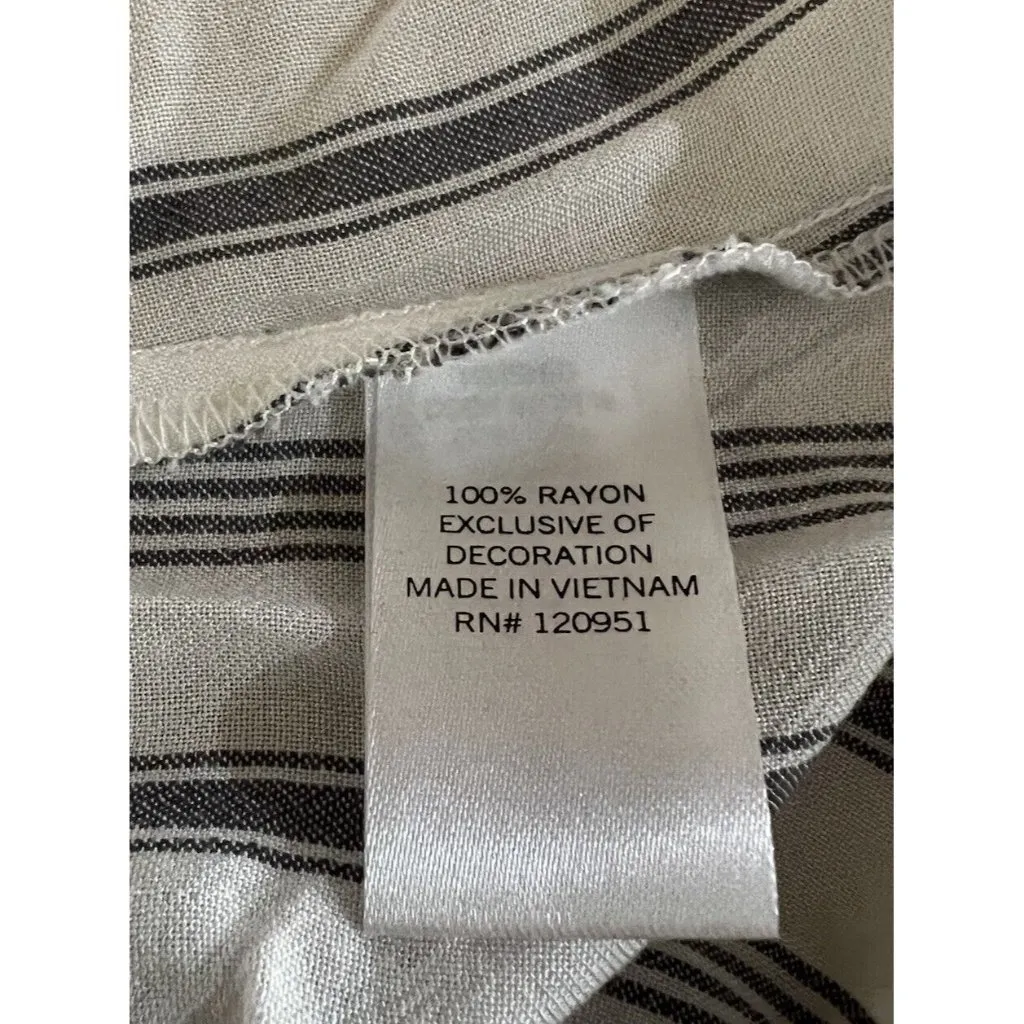 So~ Double Spaghetti Strap Top ~ Size Medium ~ Ivory Charcoal Stripe ~ NWT - Image 7